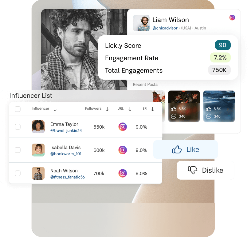 An image of Lickly showing its own platform interface
