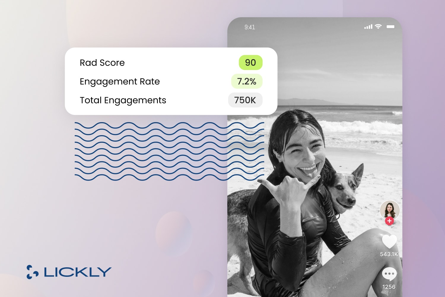 Girl and dog on beach with data