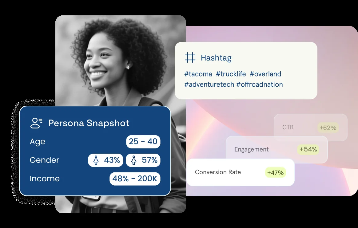 Audience insights showing demographics and characteristics for influencer campaign planning