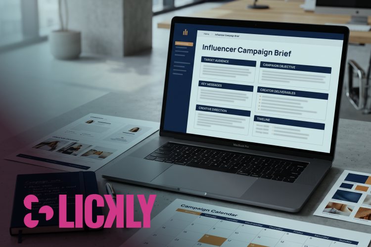 Influencer brief with target audience, campaign objectives, key messages, creator deliverables and timeline